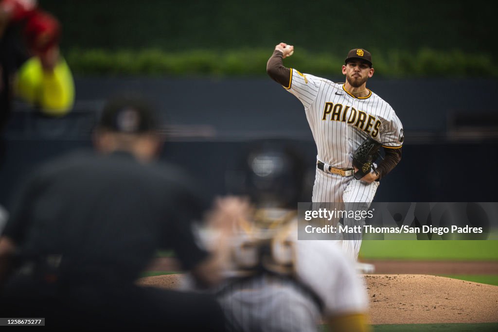 Padres Java Joe Joe Musgrove of the San Diego Padres pitches in the first inning ...