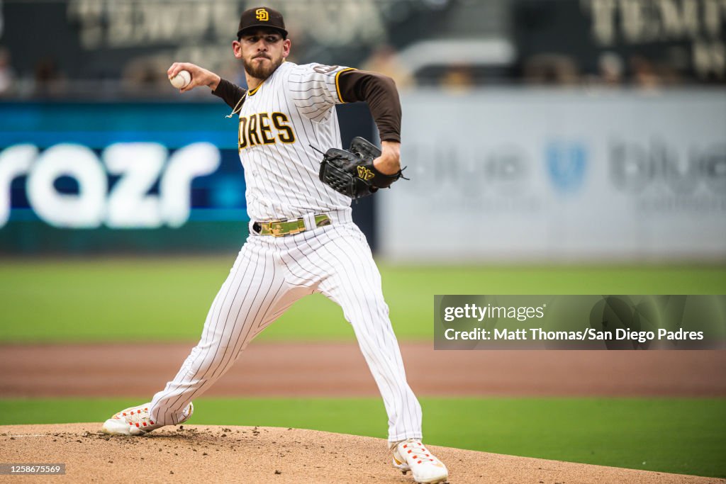 Padres Java Joe Joe Musgrove of the San Diego Padres pitches in the first inning ...