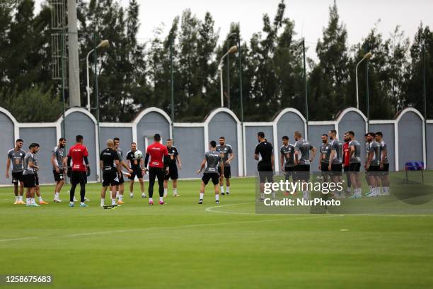 The Algerian national football team, during the training session, in Algiers, Algeria on June 13 in anticipation of the two matches against Uganda in...