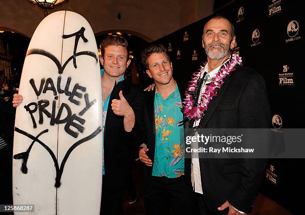 The Marshall Brothers and Director Jack McCoy attend the premiere of "A Deeper Shade of Blue" on day 6 of the 2011 Santa Barbara International Film...