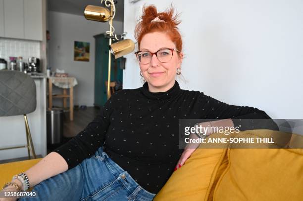 Sandra Demontigny, who was diagnosed with Alzheimers at 39 in 2018, sits for a photo at her house in Levis, Quebec, Canada, on April 4, 2023. Since...