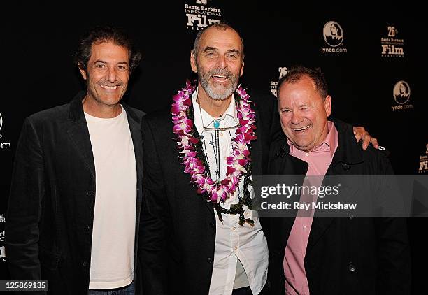 Shawn Tomson, Director Jack McCoy and Peter Townsand attend the premiere of "A Deeper Shade of Blue" on day 6 of the 2011 Santa Barbara International...