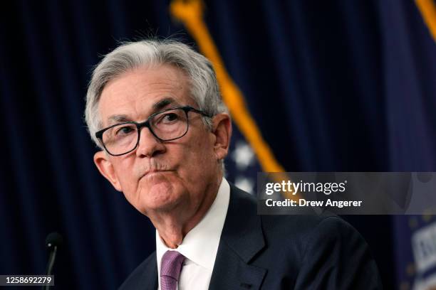 Federal Reserve Board Chairman Jerome Powell speaks during a news conference following a meeting of the Federal Open Market Committee at the...