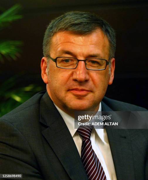 Belgian Foreign Minister Steven Vanackere poses after his meeting with Turkish Prime Minister Recep Tayyip Erdogan, on August 9 in Ankara. Vanackere...