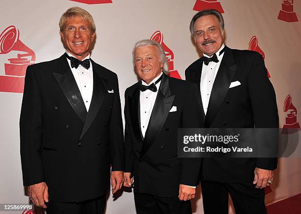 Singers Donovan Tea, Tony Butala and Mark Preston of The Lettermen arrives at the 2010 Person of the Year honoring Placido Domingo at the Mandalay...