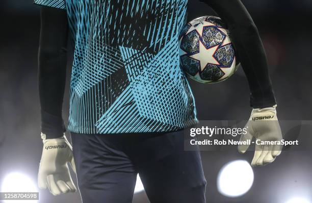 Close-up of the Champions League ball being held during the UEFA Champions League 2022/23 final match between FC Internazionale and Manchester City...