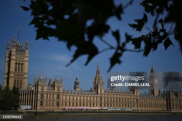 General view shows Palace of Westminster, home to the Houses of Parliament, and the Elizabeth Tower, commonly known by the name of the bell "Big...