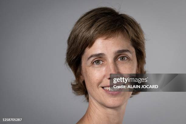 Meta Vice President, AI research, Canadian Joelle Pineau poses during a photo session at Meta headquarters, in Paris, on June 13, 2023.