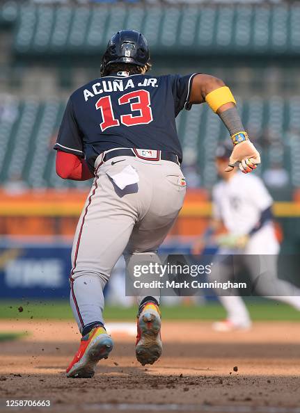 Acuna Script Ronald Acuna Jr. #13 of the Atlanta Braves runs the bases during game ...