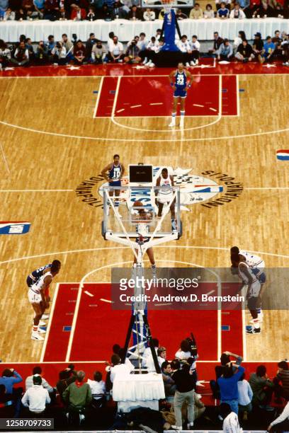An overall view of the Hoosier Dome during the 1985 NBA All Star Game on February 10, 1985 in Indianapolis, Indiana. NOTE TO USER: User expressly...
