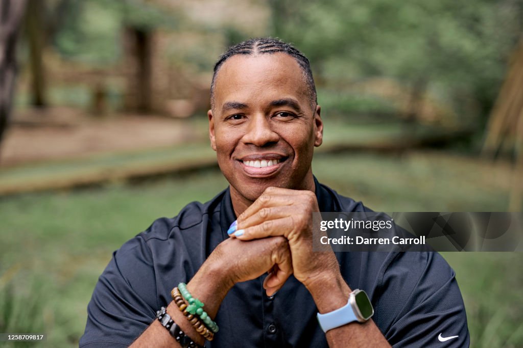 Former NBA player Jason Collins poses for a portrait at Mayfield ...