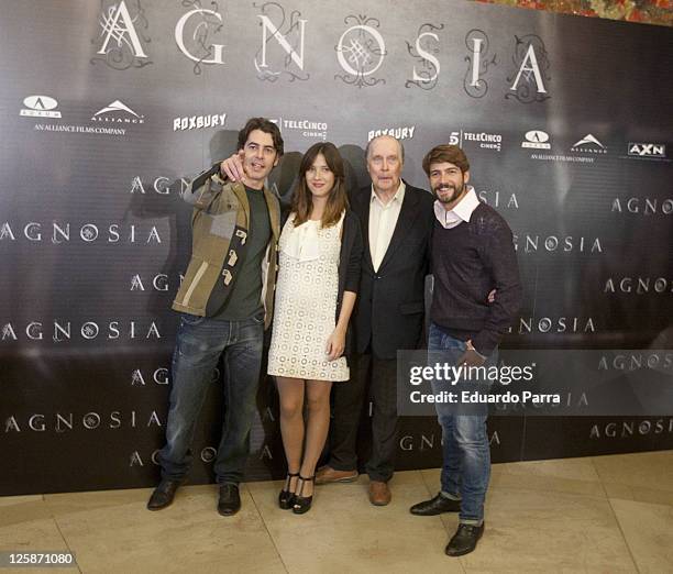 Eduardo Noriega, Barbara Goenaga, Jack Taylor and Felix Gomez attend Agnosia photocall at Palafox cinema on November 4, 2010 in Madrid, Spain.