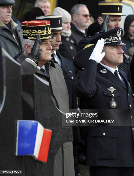 French General Robert Bresse, Director of the Musee de l'Armee and Military Attache of the French Embassy in Belarus Olivier Madiot attends a...