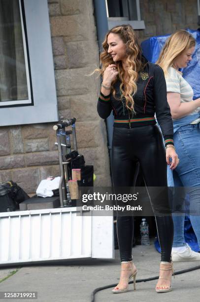 Drea de Matteo on the set of "Nonnas" on June 15, 2023 in Linden, New Jersey.