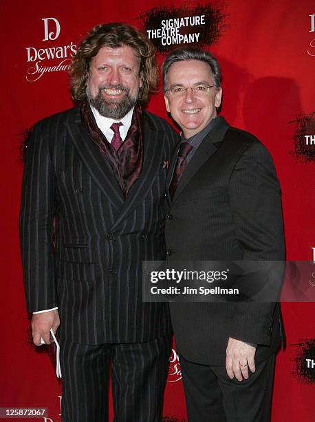 Artistic Director of the Public Theater Oskar Eustis and James Houghton attend the Signature Theatre Company's 20th Anniversary Gala at Espace on...