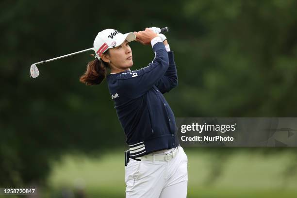 Chella Choi of Korea hits her fairway shot toward the 8th green during the first round of the Meijer LPGA Classic for Simply Give golf tournament at...