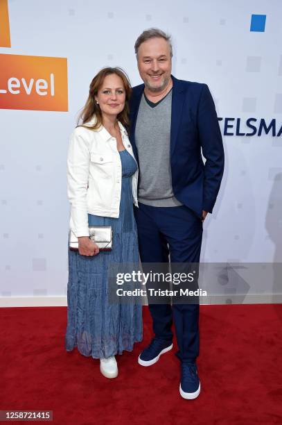 Stephan Grossmann and his wife Lidija Grossmann at the Bertelsmann summer party at Bertelsmann Repräsentanz on June 15, 2023 in Berlin, Germany.