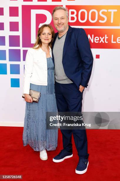 Stephan Grossmann and Lidija Grossmann attends the Bertelsmann Party 2023 at Bertelsmann Repraesentanz on June 15, 2023 in Berlin, Germany.