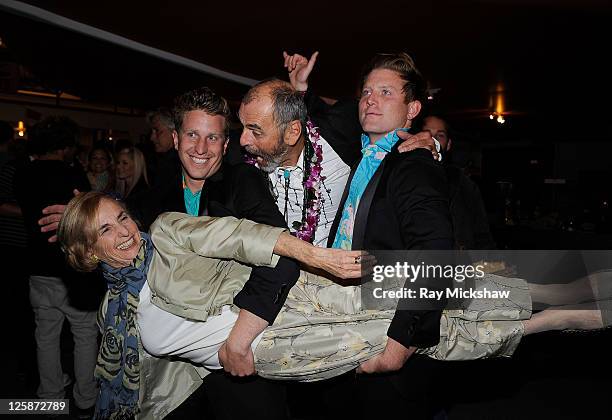 The Marshall Brothers,Director Jack McCoy and Kathy Kohner attend the premiere of "A Deeper Shade of Blue" on day 6 of the 2011 Santa Barbara...