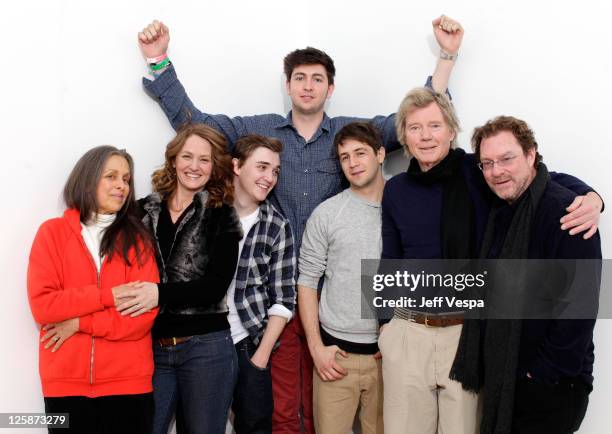 Actors Betty Aberlin, Melissa Leo, Kyle Gallner, Nicholas Braun, Michael Angarano, Michael Parks, and Stephen Root pose for a portrait during the...