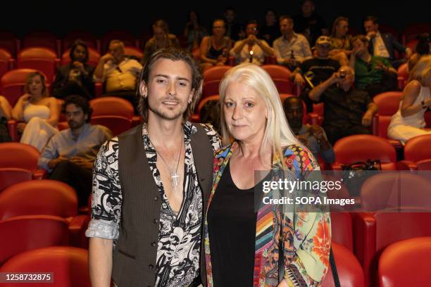 Elijah Rowen with his mother, Sibylle Ungers attend a private screening of the movie Caledonia at The Soho Hotel in London.