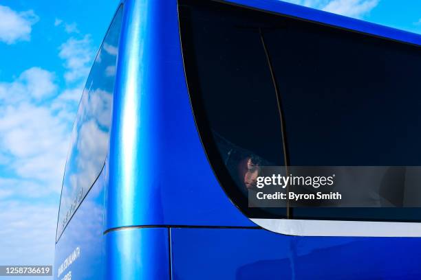 Shipwreck survivor awaits transfer to a refugee camp near Athens on June 16, 2023 in Kalamata, Greece on June 16, 2023 in Kalamata, Greece. A fishing...