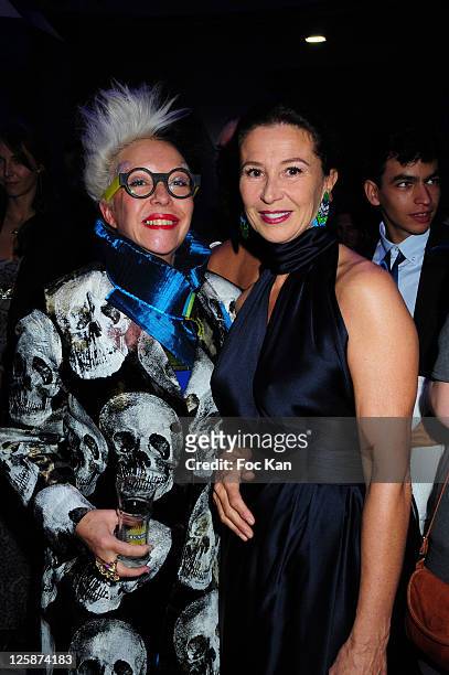 'Body art' performer/photograph Orlan and Corinne Ricard attend the Bal Jaune Fiac 2010 at the Pavillon Cambon Capucines on October 22, 2010 in...