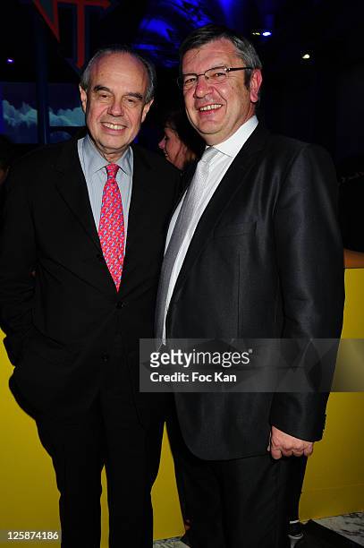 Minister Frederic Mitterrand and Pernod Ricard CEO Philippe Savinel attend the Bal Jaune Fiac 2010 at the Pavillon Cambon Capucines on October 22,...