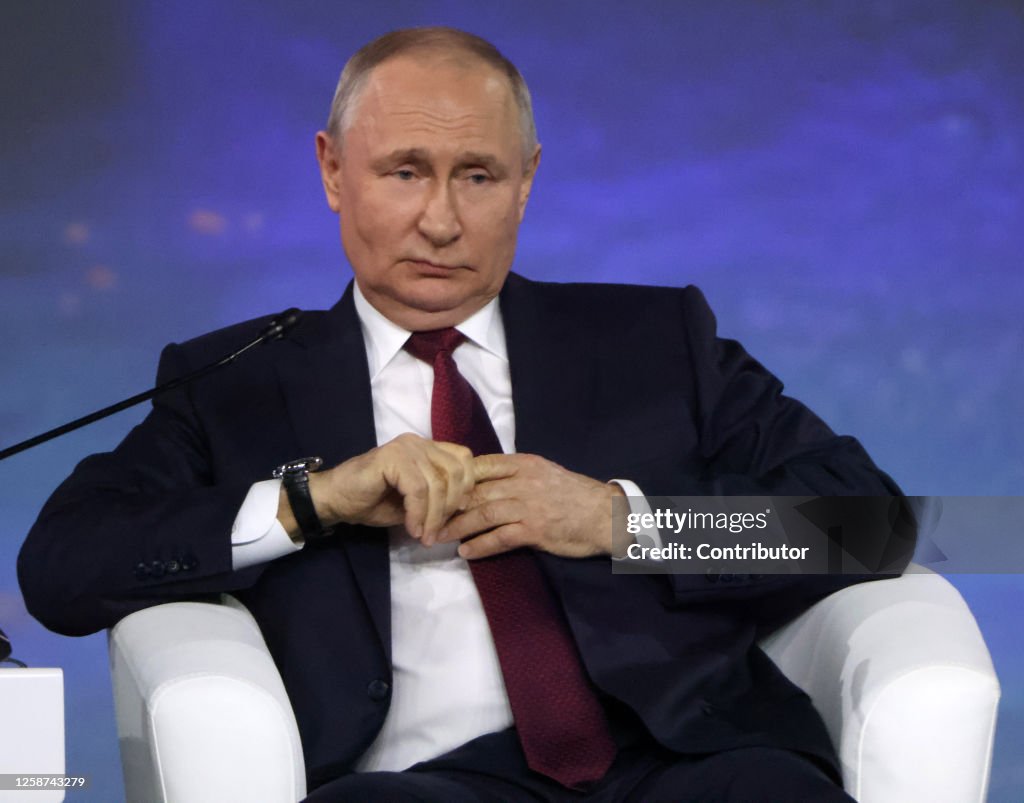 President Putin Of Russia Delivers a Speech At SPIEF 2023 International Economic Forum