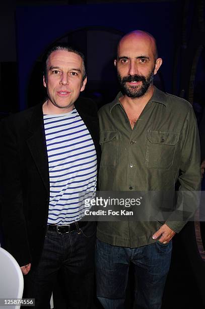 Journalist Philippe Vandel and director Gaspard Noe attend the Bal Jaune Fiac 2010 at the Pavillon Cambon Capucines on October 22, 2010 in Paris,...