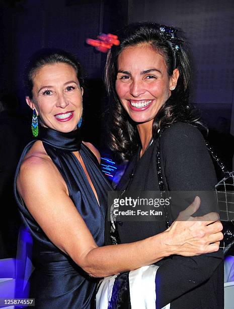 Corinne Ricard and actress/super model Ines Sastre attend the Bal Jaune Fiac 2010 at the Pavillon Cambon Capucines on October 22, 2010 in Paris,...