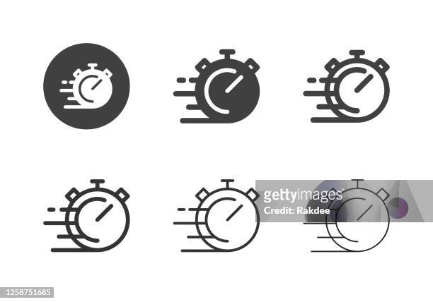 stop speed icons - multi-serie - speedometer stock-grafiken, -clipart, -cartoons und -symbole
