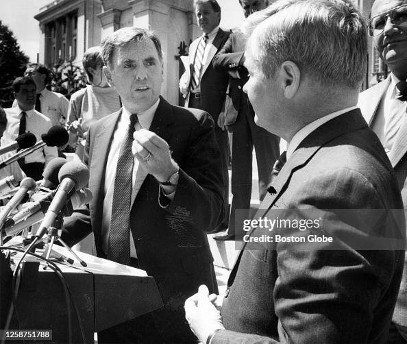 Billy Roca Massachusetts Boston Mayor Ray Flynn gestures while speaking to Massachusetts... News ...