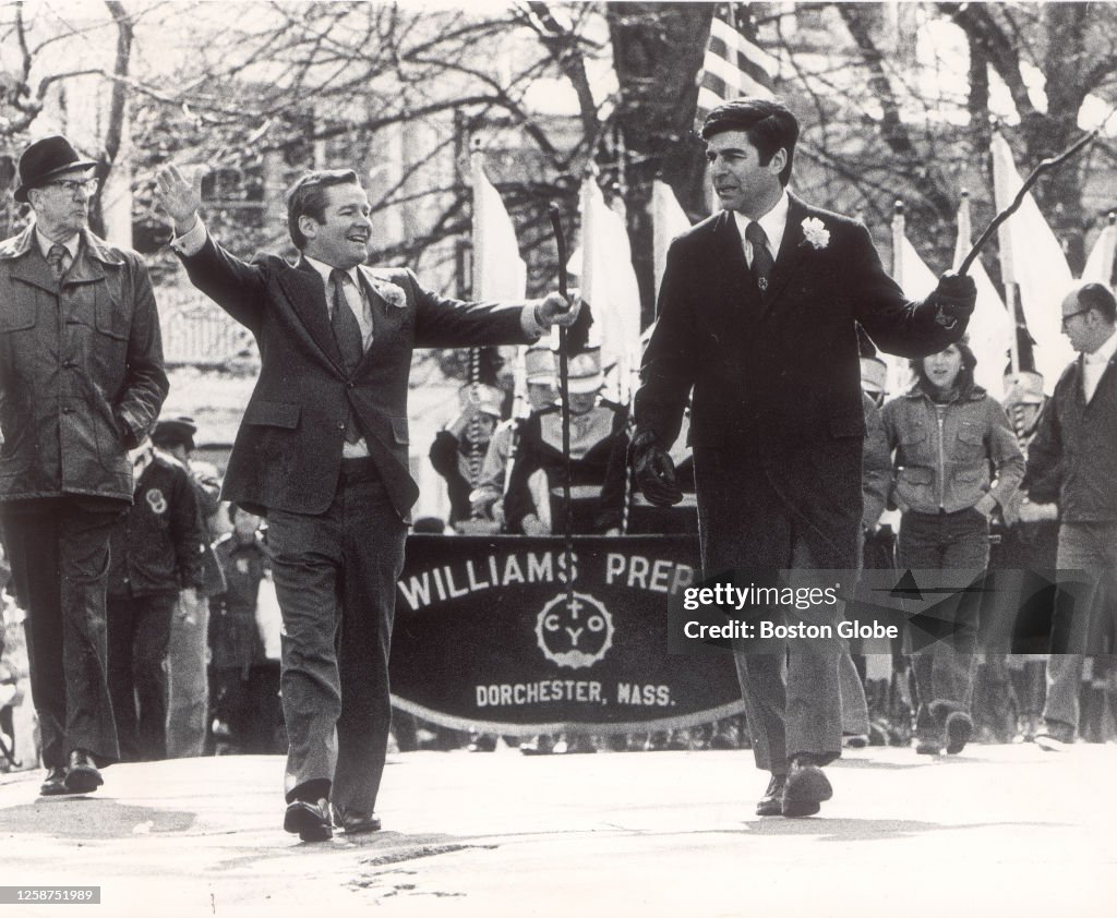 Billy Roca Massachusetts Massachusetts Senator William Bulger and Governor Mike Dukakis march ...