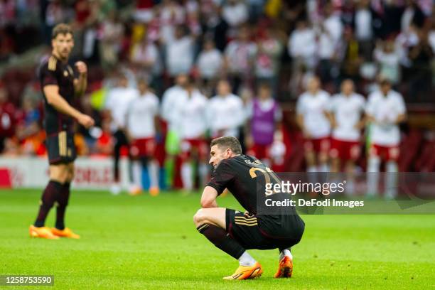 Robin Gosens of Germany after the international friendly match between Poland and Germany at Stadion Narodowy on June 16, 2023 in Warsaw, Poland.