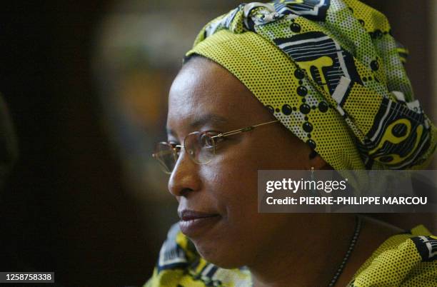 Burundi's Marguerite Barankitse, tutsi woman, is in Madrid, 25 March 2003 to receive the Juan Maria prize for her efforts in upholding the asylum...