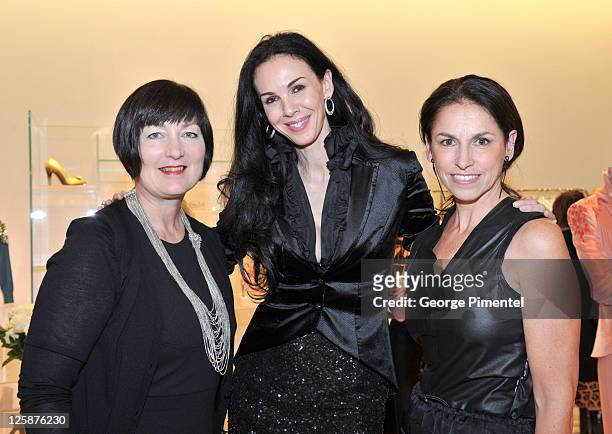 Mary Turner, designer L'Wren Scott and Suzanne Timmins attend the cocktail reception for designer L'Wren Scott at The Room, The Bay on October 26,...