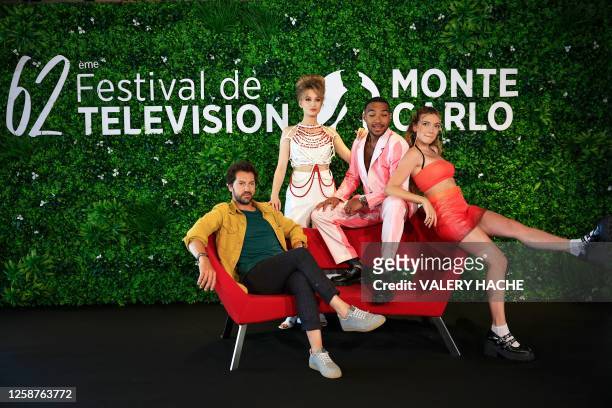 LtoR, French actor Frederic Diefenthal, French actress Catherine Davudzenka, French actor Benjamin Douba Paris and French actress Lou Ladegaillerie...