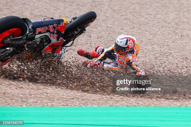 June 2023, Saxony, Hohenstein-Ernstthal: Motorsport/Motorcycle, German Grand Prix, Qualifying 2 at the Sachsenring. Marc Marquez from Spain of the...