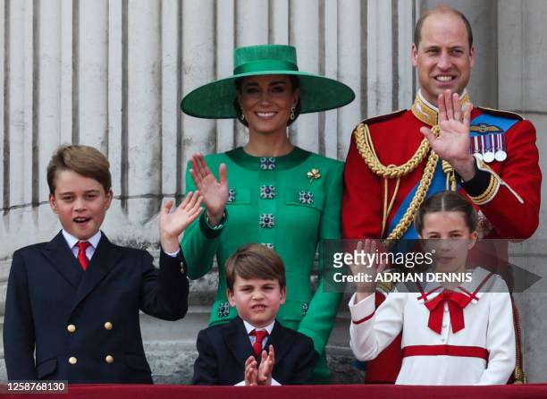 Britain's Prince George of Wales, Britain's Catherine, Princess of Wales, Britain's Prince Louis of Wales, Britain's Prince William, Prince of Wales...
