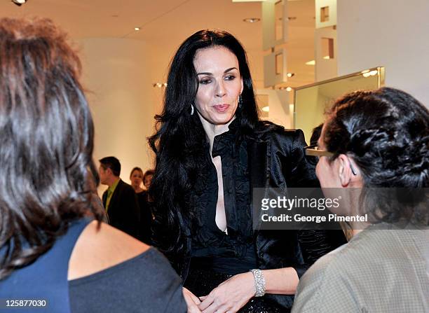 Designer L'Wren Scott attends a cocktail reception in her honour at The Room, The Bay on October 26, 2010 in Toronto, Canada.