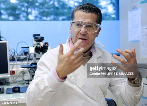 French professor Jean Lang, deputy-president of Research and development world branch in French pharmaceutical Sanofi-Pasteur, in charge of the...