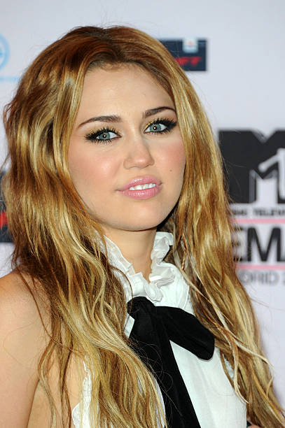 Musician Miley Cyrus attends the MTV Europe Music Awards 2010 at La Caja Magica on November 7, 2010 in Madrid, Spain.