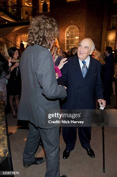 Jamie Byng and Lord Weidenfeld attend book launch party for Simon Sebag Montefiore's latest book, 'Jerusalem: the Biography, a fresh history of the...