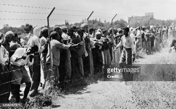 Arab resistants surrendered on July 12, 1948 in Ramla, captured a few days after Lydda during the Israeli military offensive "Operation Danny ",...