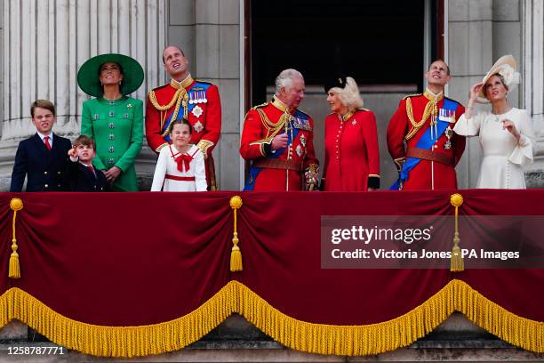 Prince George, the Princess of Wales, Prince Louis, the Prince of Wales, Princess Charlotte, King Charles III, Queen Camilla, the Duke of Edinburgh...