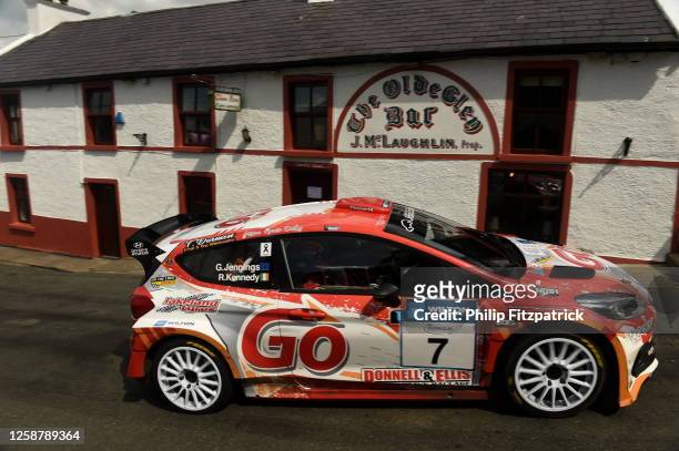 Donegal , Ireland - 18 June 2023;Garry Jennings and Rory Kennedy in their Ford Fiesta Rally2 during day three of the Wilton Recycling Donegal...