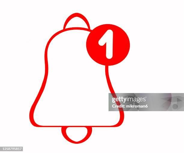 bell drawing, you have a new notification - vigilance photos et images de collection
