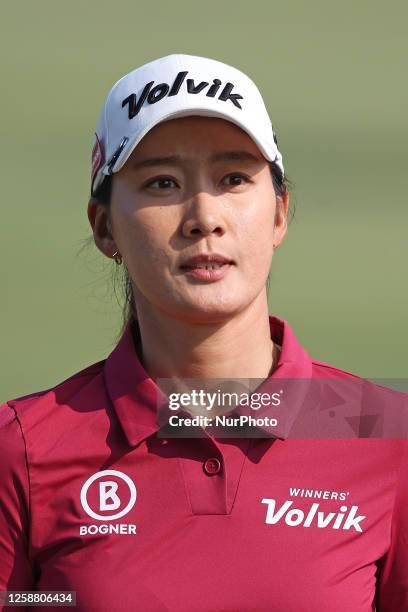 Chella Choi of Republic of Korea walks on the second hole during the final round of the Meijer LPGA Classic for Simply Give golf tournament at...