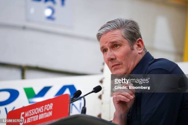 Keir Starmer, leader of the Labour party, at a speech on energy policy at Nova Innovation Ltd. In Edinburgh, UK, on Monday, June 19, 2023. The UK's...